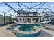 Enclosed pool featuring a hot tub and lounge area with ample seating at 8273 Shooting Star Rd, Sarasota, FL 34241
