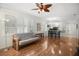 The living room features wood floors, plantation shutters, and a lanai at 8525 54Th Avenue E Cir, Bradenton, FL 34211