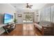 The living room features a lanai and comfortable seating for relaxing at 8525 54Th Avenue E Cir, Bradenton, FL 34211
