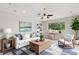 Cozy living room featuring neutral walls, bright natural light, and stylish decor at 12642 Cara Cara Loop, Bradenton, FL 34212