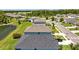 A scenic aerial shot of a community with well-maintained lawns, a pond, and a playground at 2721 Greenleaf Ter, Parrish, FL 34219