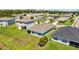 A picturesque backyard view showcasing lush green lawns in a vibrant community with a pond at 2721 Greenleaf Ter, Parrish, FL 34219
