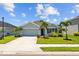Charming single-story home with a two-car garage, manicured lawn, and lush landscaping at 2721 Greenleaf Ter, Parrish, FL 34219