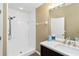 Full bathroom featuring a walk-in shower and modern vanity at 296 Pine Ranch Trl, Osprey, FL 34229