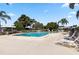Community pool featuring lounge chairs and mature trees, a perfect place to relax and enjoy the Florida sunshine at 3649 Somerville Dr # 1507, Sarasota, FL 34232