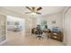 Bright home office with french doors to dining room and ample natural light at 3764 Oak Grove Dr, Sarasota, FL 34243