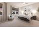 Serene main bedroom with soft lighting, a comfortable bed, and neutral decor for a relaxing atmosphere at 5718 Title Row Dr, Bradenton, FL 34210