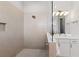 Modern shower with stylish tilework, glass enclosure, and updated fixtures at 5718 Title Row Dr, Bradenton, FL 34210
