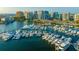 Picturesque marina view of yachts, condominiums and residences under a bright blue sky on the Sarasota bayfront at 6990 Richardson Rd, Sarasota, FL 34240