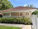 Exterior view of community clubhouse and adjacent covered patio at 7273 Cedar Hollow Cir # 102, Bradenton, FL 34203