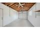 Spacious garage with vaulted wood rafter ceilings at 755 Edgemere Ln, Sarasota, FL 34242