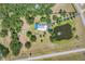 Expansive aerial perspective of the estate, featuring a pool, pond, and vast green spaces for privacy at 919 Palm View Way, Sarasota, FL 34240