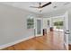 Bright bedroom with access to private balcony through French doors at 919 Palm View Way, Sarasota, FL 34240