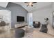 Bright living room featuring high ceilings, neutral tones, and an open concept design at 11208 Blue Sage Pl, Lakewood Ranch, FL 34202
