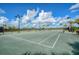 Well-maintained tennis court with professional lighting, perfect for daytime and nighttime matches in a recreational setting at 11427 Viani Ter, Palmetto, FL 34221