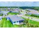 Aerial view of a community with houses surrounding lakes and lush landscapes at 12755 Rainwashed Loop, Parrish, FL 34219