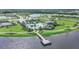 Picturesque aerial shot showcasing community amenities, lush landscaping and a lake at 17723 Palmiste Dr, Bradenton, FL 34202