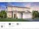 Elegant two-story home featuring a two-car garage, lush lawn, and inviting front entrance at 17723 Palmiste Dr, Bradenton, FL 34202