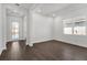 Bright living room featuring hardwood floors, recessed lighting, and a front door entrance at 17723 Palmiste Dr, Bradenton, FL 34202