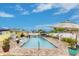 View of a large pool with a patio and lush landscaping at 212 66Th Avenue W Dr, Bradenton, FL 34207