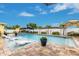 Spacious pool with patio furniture and landscaping in the backyard at 212 66Th Avenue W Dr, Bradenton, FL 34207