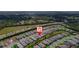 High up aerial photo showing the neighborhood's convenient access to the highway at 2625 Star Apple Way, Sarasota, FL 34240