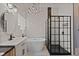 Stylish bathroom featuring a soaking tub, walk-in shower, and elegant fixtures at 318 39Th Ne St, Bradenton, FL 34208