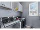 Updated laundry room featuring modern appliances and ample cabinet space at 318 39Th Ne St, Bradenton, FL 34208