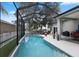 Relax by this screened-in pool, surrounded by the lush trees at 318 39Th Ne St, Bradenton, FL 34208