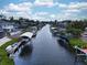 Aerial view of the waterway behind the homes at 318 39Th Ne St, Bradenton, FL 34208