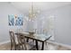 Bright dining room with modern chandelier, and vibrant art print at 3415 Knox Ter, Port Charlotte, FL 33948