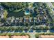 Aerial view of residences, pool house and surrounding greenery at 5681 Bidwell Pkwy # 104, Sarasota, FL 34233