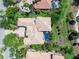 Stunning aerial view of a luxurious home featuring a private pool, well-manicured landscaping, and a tile roof at 6808 Belmont Ct, Lakewood Ranch, FL 34202