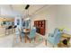 Dining room with seating for six, stylish decor, and backyard views at 12175 Maple Ridge Dr, Parrish, FL 34219