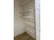Walk-in closet with shelving and wood-look flooring, providing ample storage space at 1947 Los Lomas Dr, Clearwater, FL 33763