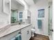 Modern bathroom with granite countertops, updated vanity, and glass shower at 2816 Breton Woods, Sarasota, FL 34235