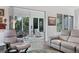 Bright living room featuring comfortable seating, wood flooring, and access to sunroom at 2816 Breton Woods, Sarasota, FL 34235