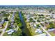Aerial view of the property highlighting the canal front location and proximity to the neighborhood at 3585 Brooklyn Ave, Port Charlotte, FL 33952