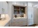Kitchen cabinet with display area and lighting at 401 39Th St, Holmes Beach, FL 34217