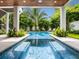 Backyard pool surrounded by lush greenery and ample space for relaxation and entertaining, perfect for summer days at 421 Alamanda Rd, Anna Maria, FL 34216