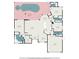 Detailed floor plan of home featuring open layout, pool, screened porch, primary suite, and kitchen island at 4374 Indian Point Trl, Sarasota, FL 34238
