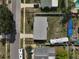 Aerial view of a well-maintained property, highlighting the backyard space and the surrounding neighborhood at 5412 Skyline Pl, Sarasota, FL 34232