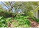 A beautiful backyard with mature trees and lush greenery at 7023 Woodside Oaks Cir # 1, Sarasota, FL 34231