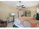 Bedroom featuring a ceiling fan and neutral decor at 7321 Hemlock Ln, Sarasota, FL 34241