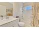Bathroom featuring a white vanity, toilet and tub and shower combo at 12229 Stuart Dr, Venice, FL 34293