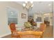 Inviting breakfast nook features bright natural light, glass table and wicker chairs at 12229 Stuart Dr, Venice, FL 34293