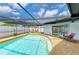 Relaxing screened-in pool area with lounge chairs, perfect for enjoying sunny days at 3808 Cape Vista Dr, Bradenton, FL 34209