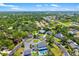 Stunning aerial shot showcasing a beautiful home with a private pool and lush landscaping in a serene neighborhood setting at 3988 Berlin Dr, Sarasota, FL 34233