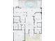Detailed floor plan highlighting the layout of a home, including bedrooms, kitchen, living room, and outdoor pool and porch areas at 3988 Berlin Dr, Sarasota, FL 34233