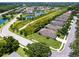 Aerial view of home showcasing spacious lot, driveway, and surrounding neighborhood at 4615 73Rd E St, Bradenton, FL 34203